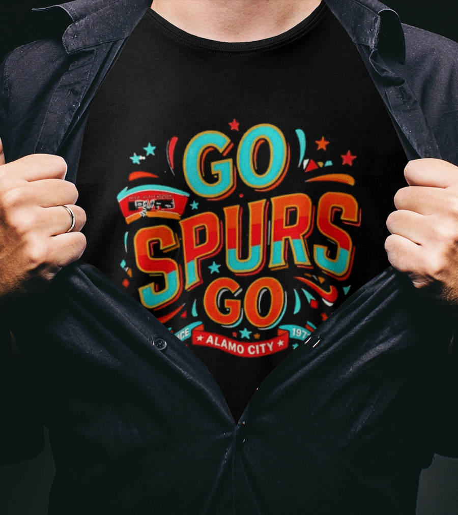 San Antonio Spurs Go Spurs Go Alamo City Since 1973 Celebration T-Shirt
