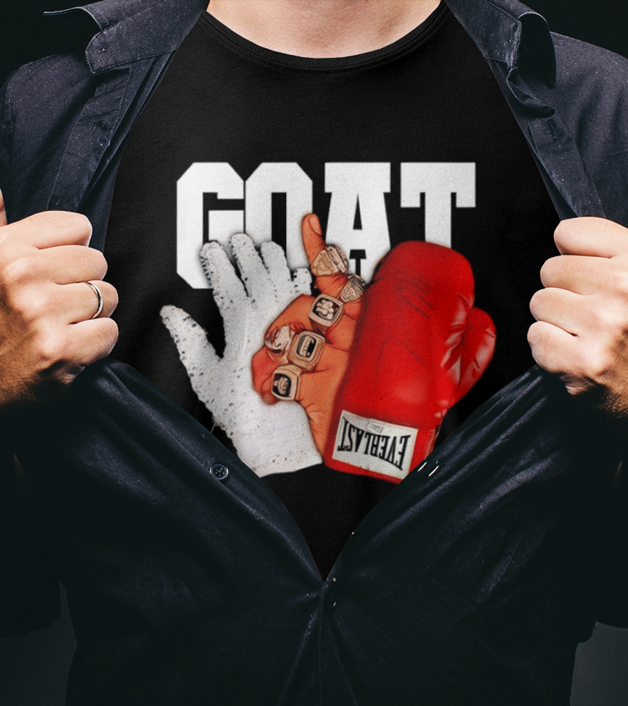 GOAT Michael Jordan Mike Tyson Chicago Bulls 23 Jackson Glove T-Shirt