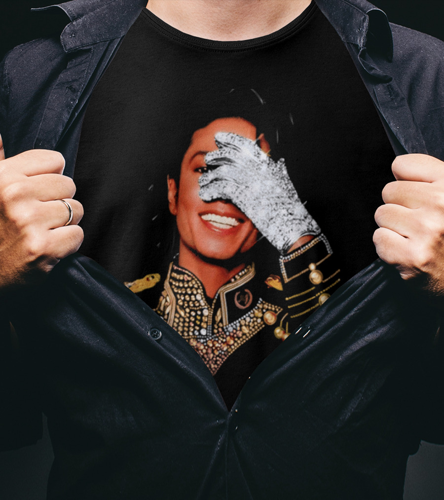 Jackson Drake Iceman King Of Pop Diamond Glove 2026 Gold Embellished Uniform T-Shirt