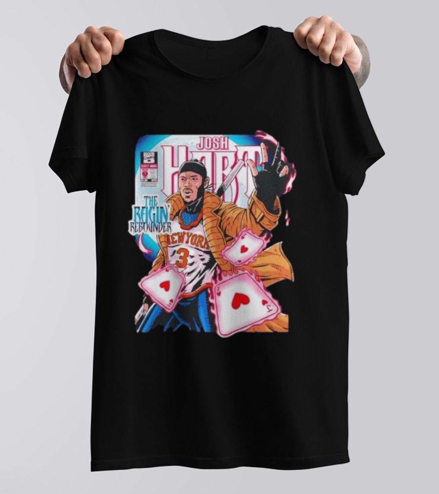 Josh Hart The Ragin' Rebounder Knicks New York Comic Style Basketball Cards T-Shirt