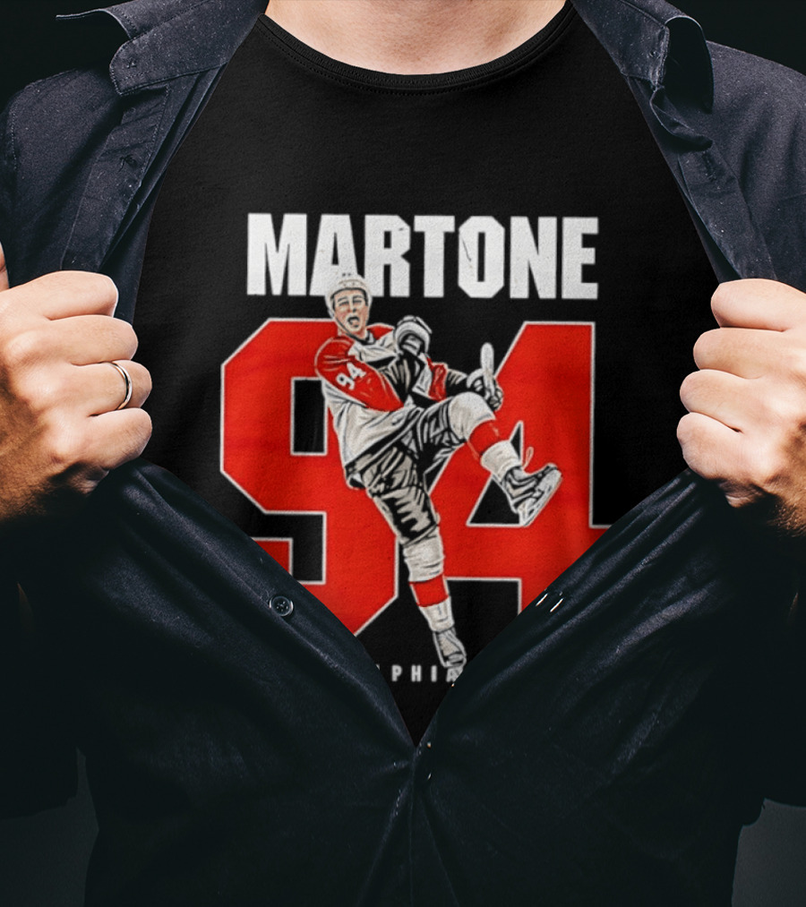 Martone 94 Philadelphia Hockey Player Celebration T-Shirt