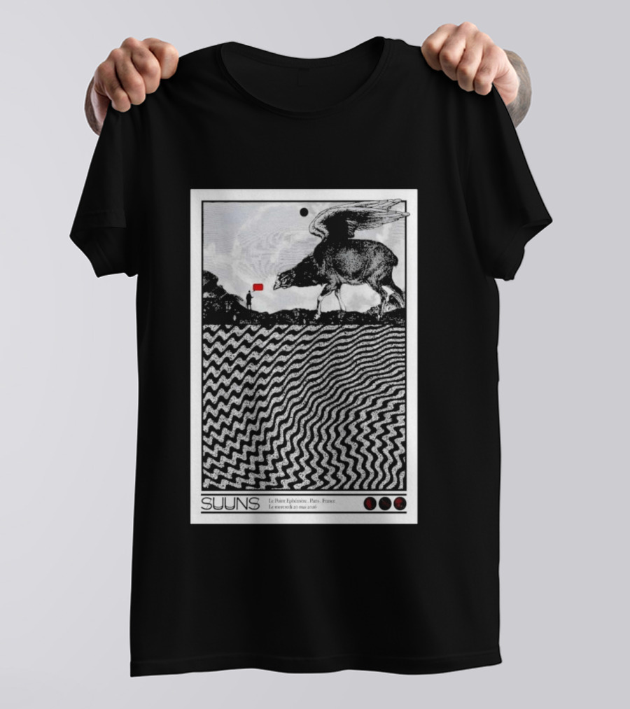 SUUNS Le Point Ephémère Paris France 20 Mai 2026 Winged Creature Landscape T-Shirt