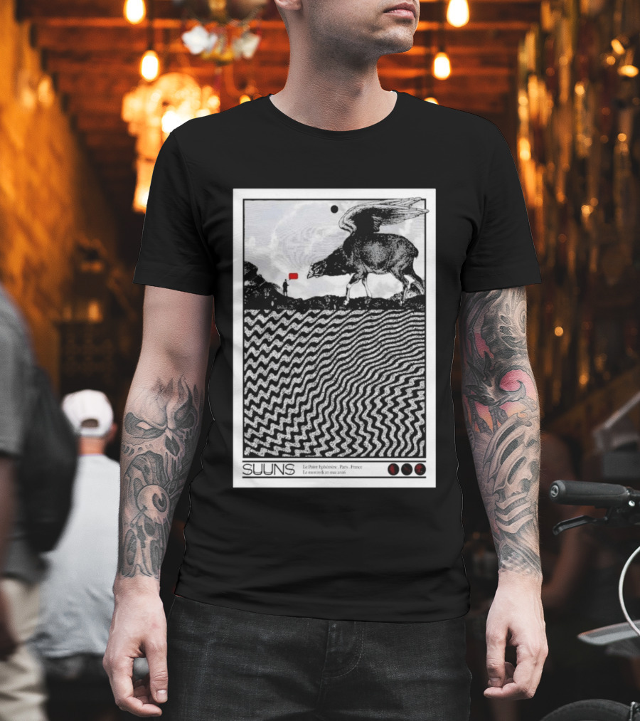 SUUNS Le Point Ephémère Paris France 20 Mai 2026 Winged Creature Landscape T-Shirt