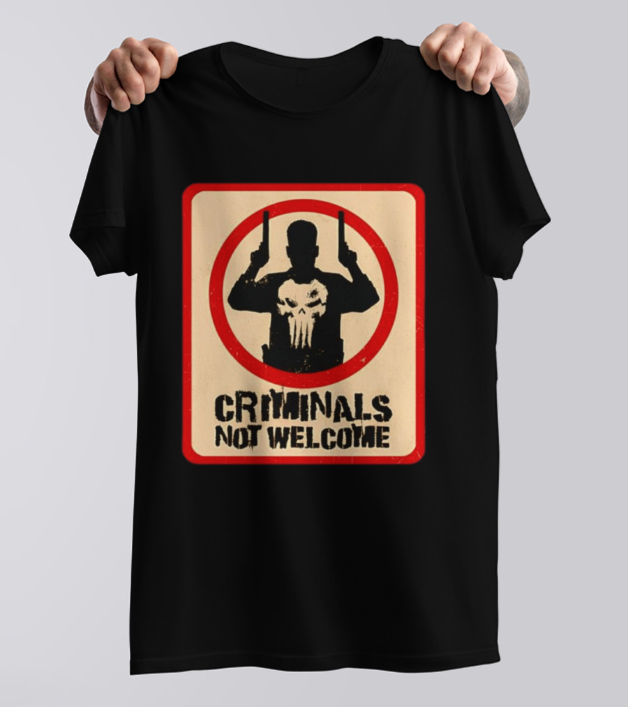 The Punisher Marvel Comics Criminals Not Welcome T-Shirt