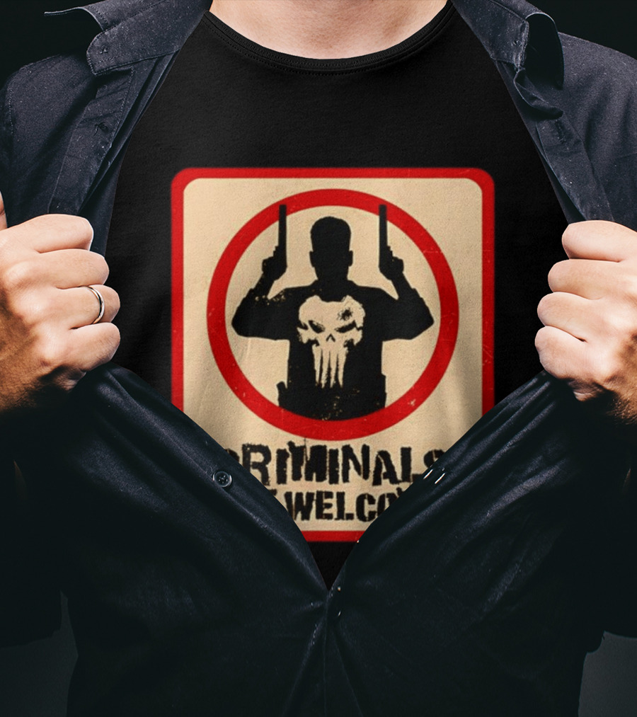 The Punisher Marvel Comics Criminals Not Welcome T-Shirt