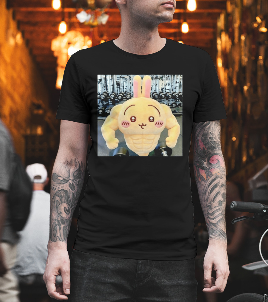 Usagi Muscle Chiikawa Buff Bunny Plush Toy T-Shirt