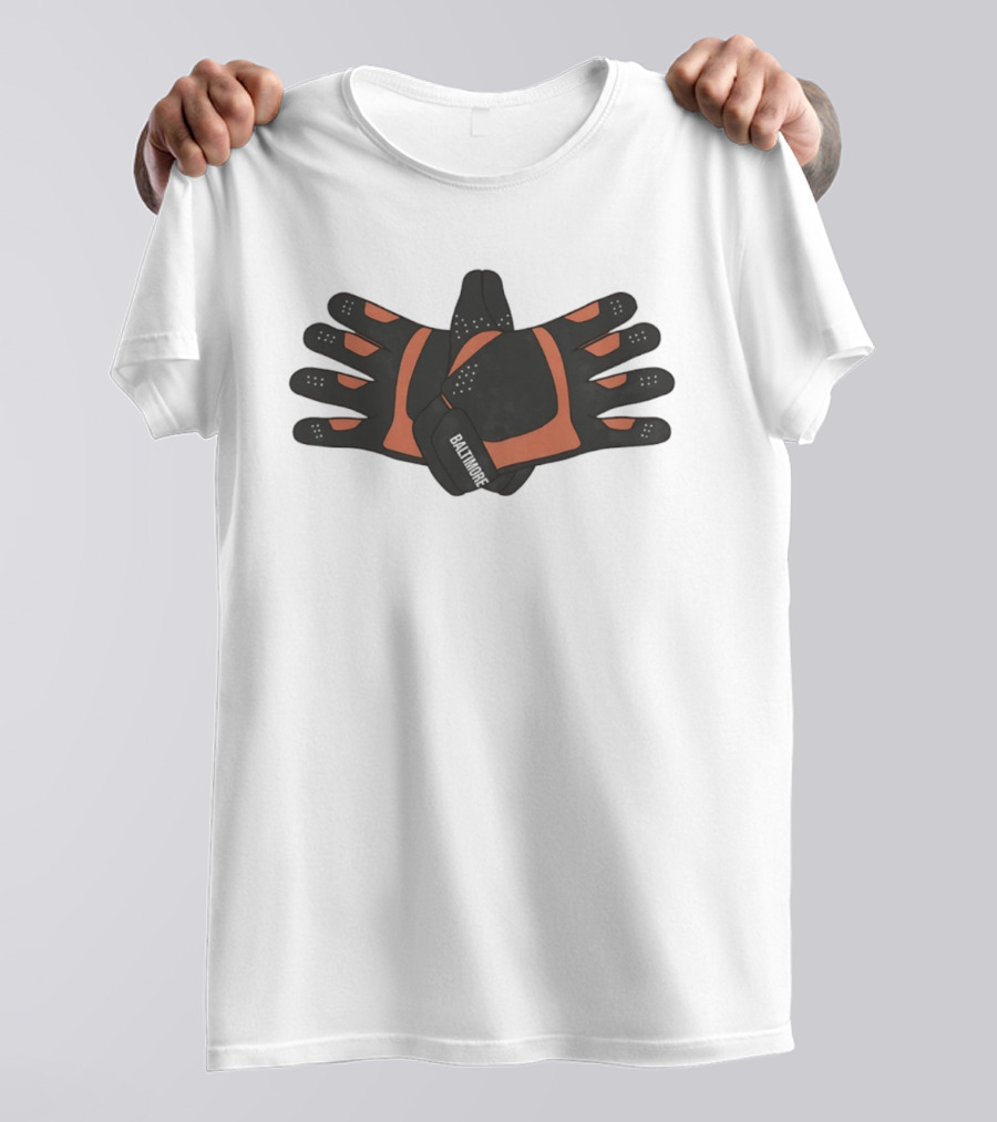 Baltimore Orioles Flapping Wings Baseball Gloves T-Shirt