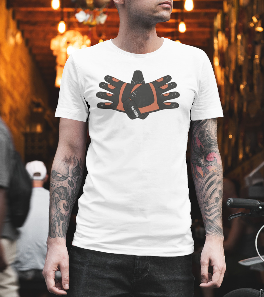 Baltimore Orioles Flapping Wings Baseball Gloves T-Shirt