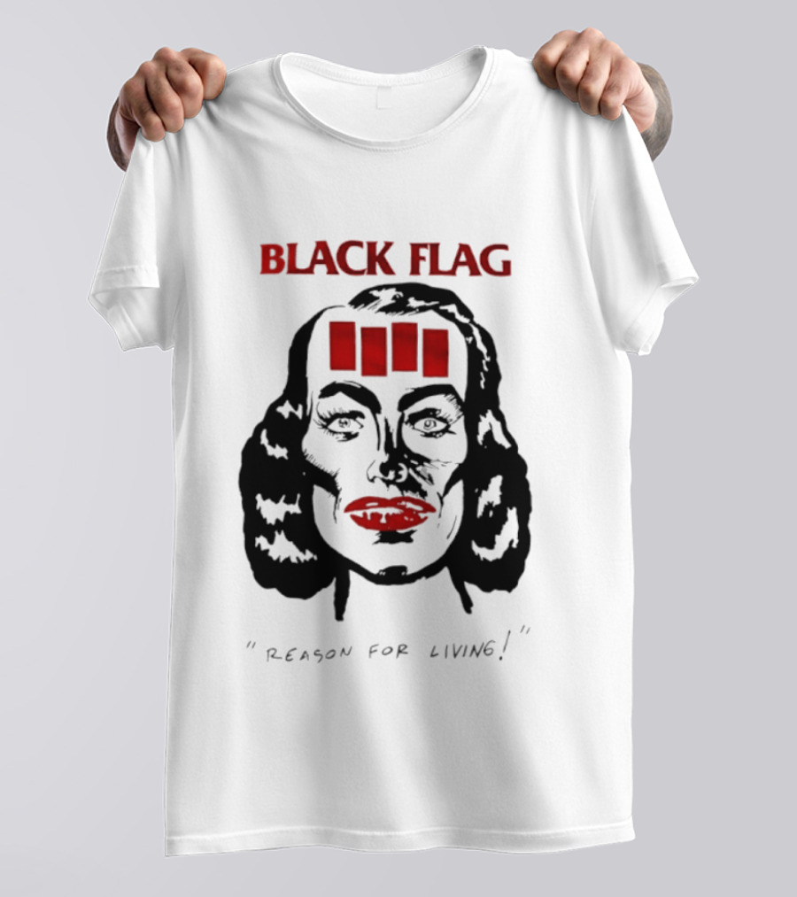 Black Flag Reason For Living Rare 80s T-Shirt