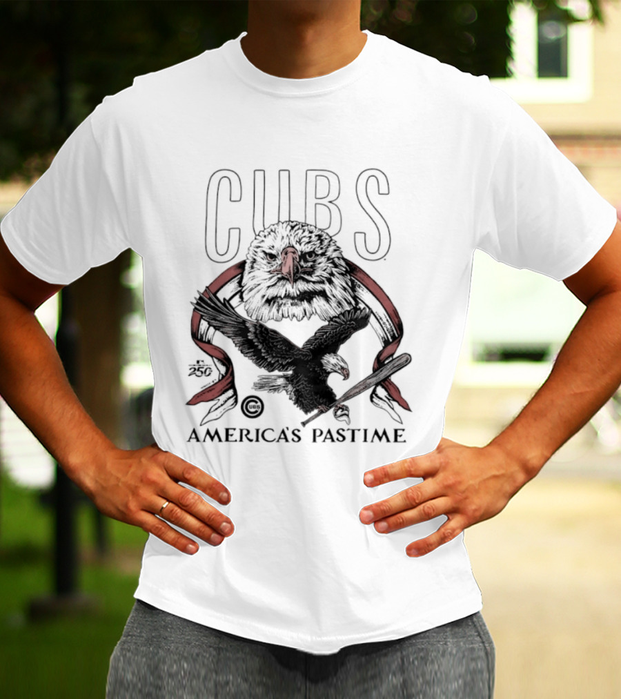 Chicago Cubs America's Pastime Bald Eagle Celebration 250th T-Shirt