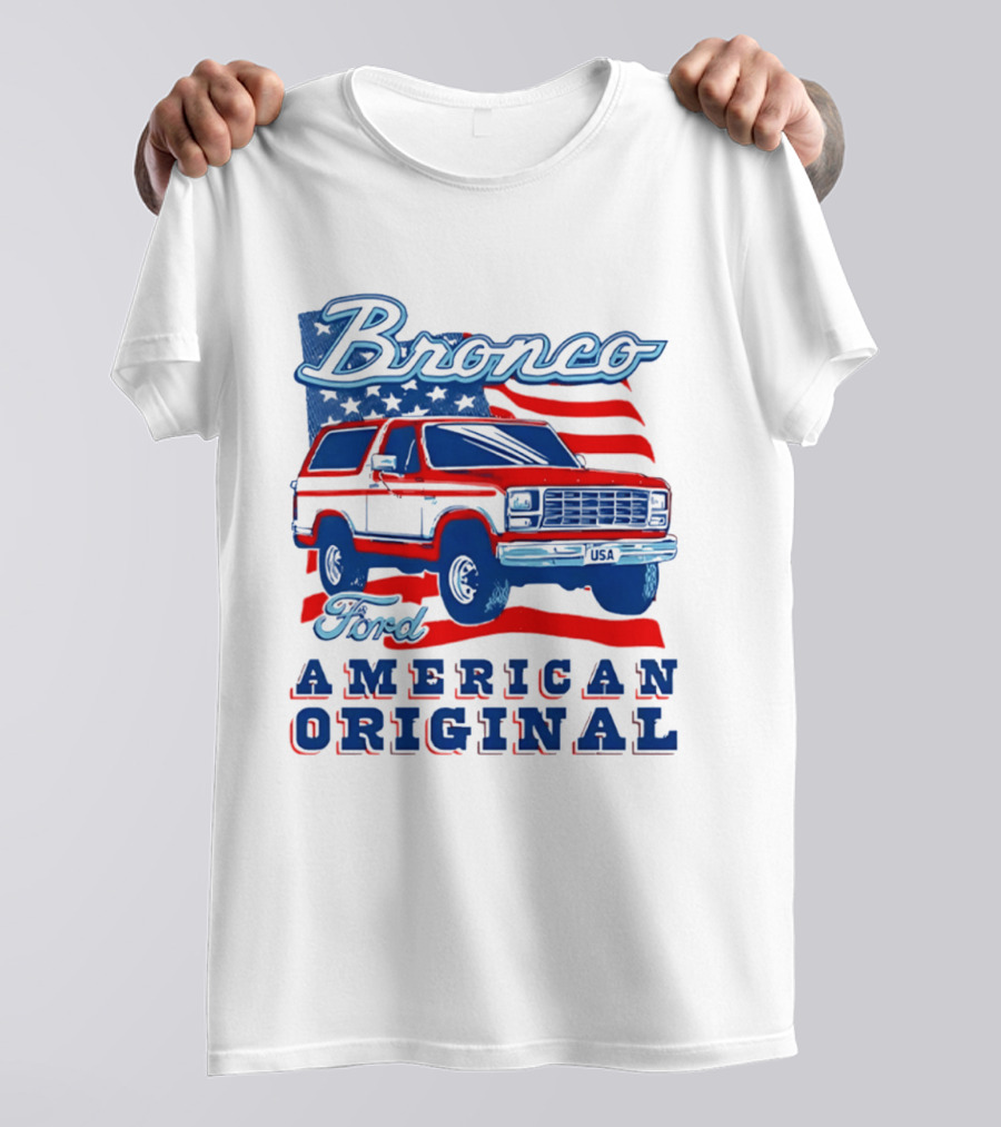 Bronco Ford American Original Vintage Truck Classic Stars And Stripes T-Shirt