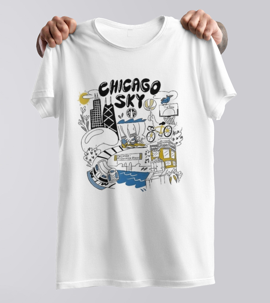 Chicago Sky 2026 Joe Kraft Skyline Basketball T-Shirt