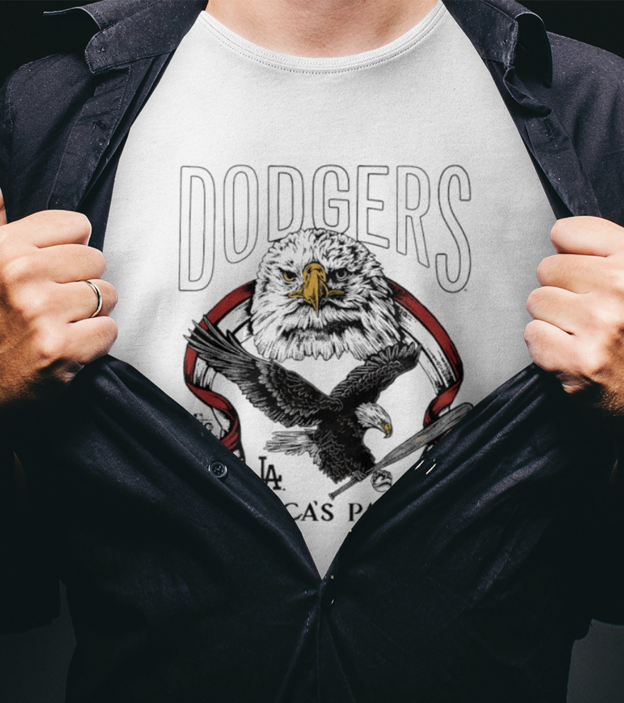 Dodgers LA Bald Eagle America's Pastime 250 Celebration T-Shirt