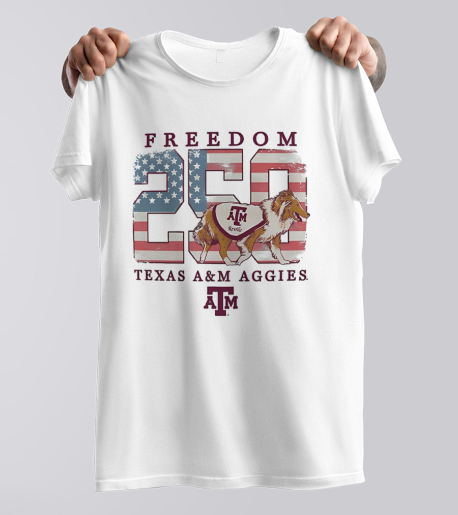 Texas A&M Aggies Freedom Reveille 250th Celebration T-Shirt
