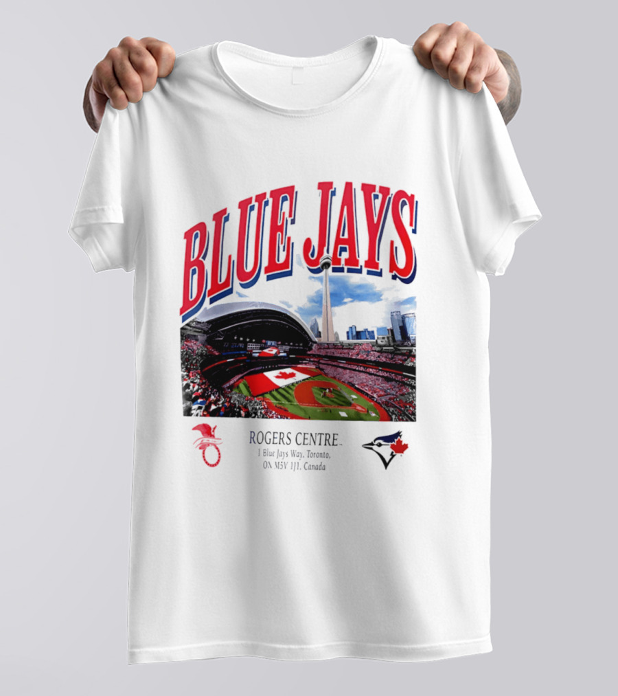 Blue Jays Rogers Centre Toronto Skyline CN Tower Baseball Stadium Canada T-Shirt