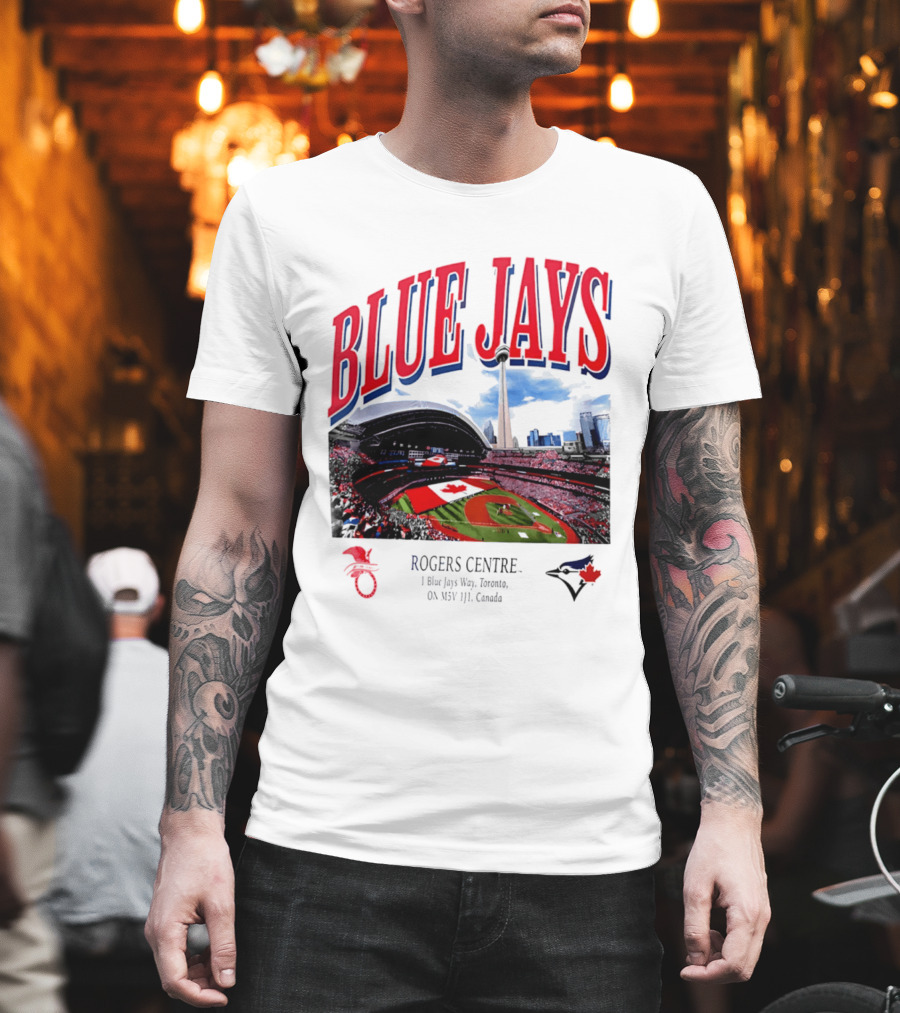 Blue Jays Rogers Centre Toronto Skyline CN Tower Baseball Stadium Canada T-Shirt