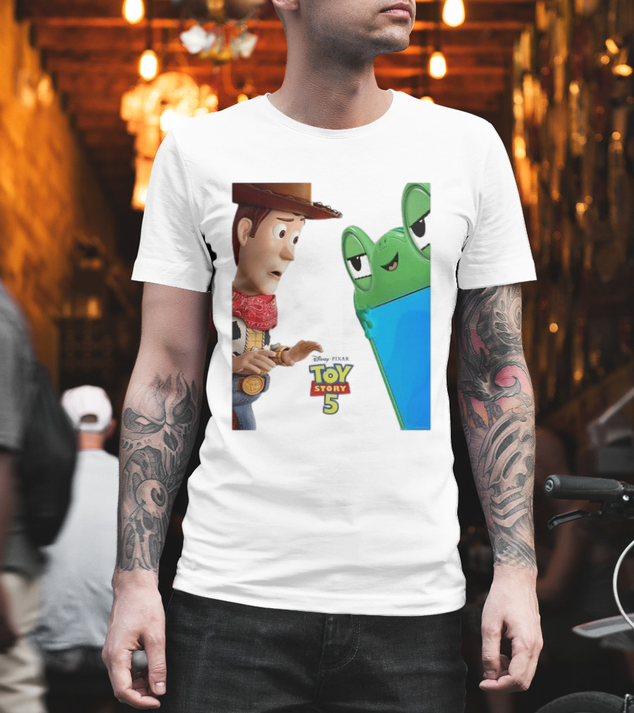 Toy Story 5 Woody And Animated Frog Encounter T-Shirt