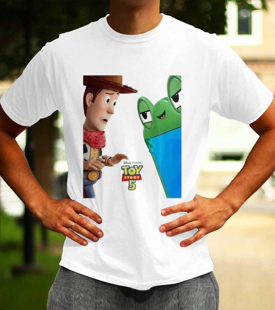 Toy Story 5 Woody And Animated Frog Encounter T-Shirt