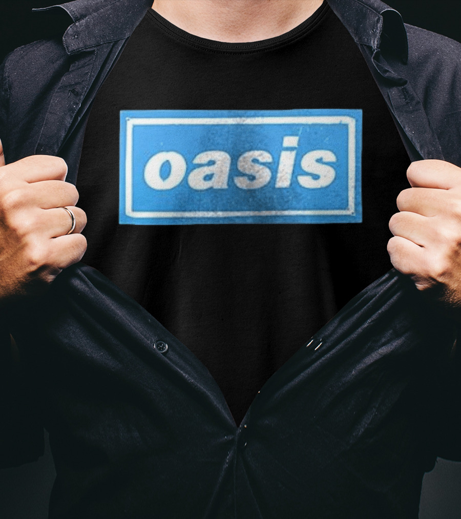 Oasis Vintage Blue Distressed Box T-Shirt
