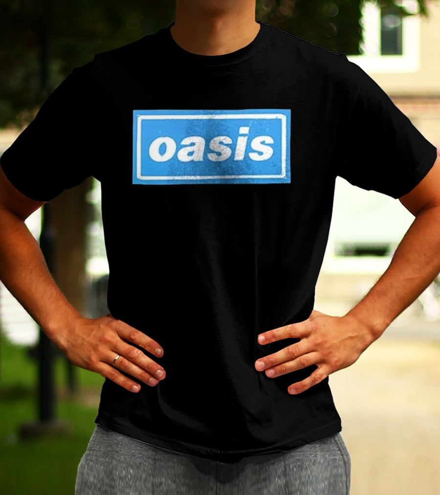 Oasis Vintage Blue Distressed Box T-Shirt