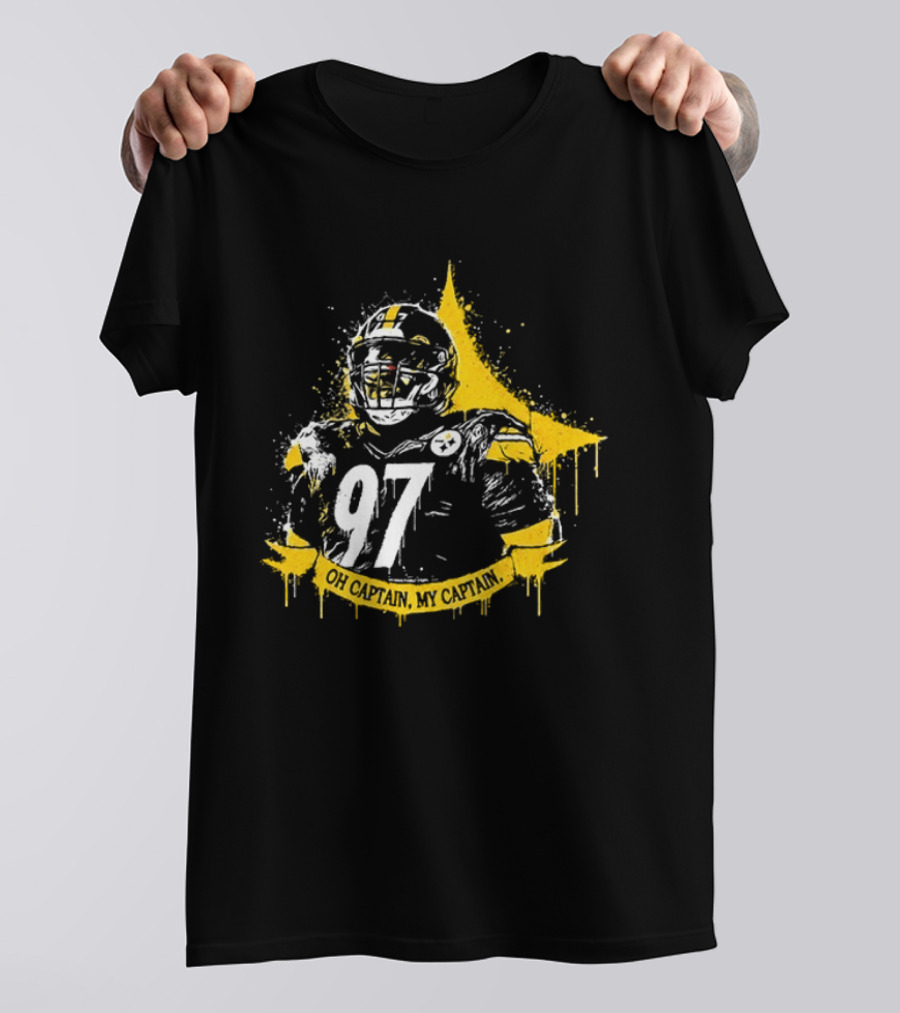 Oh Captain My Captain Cameron Heyward 97 Pittsburgh Steelers T-Shirt