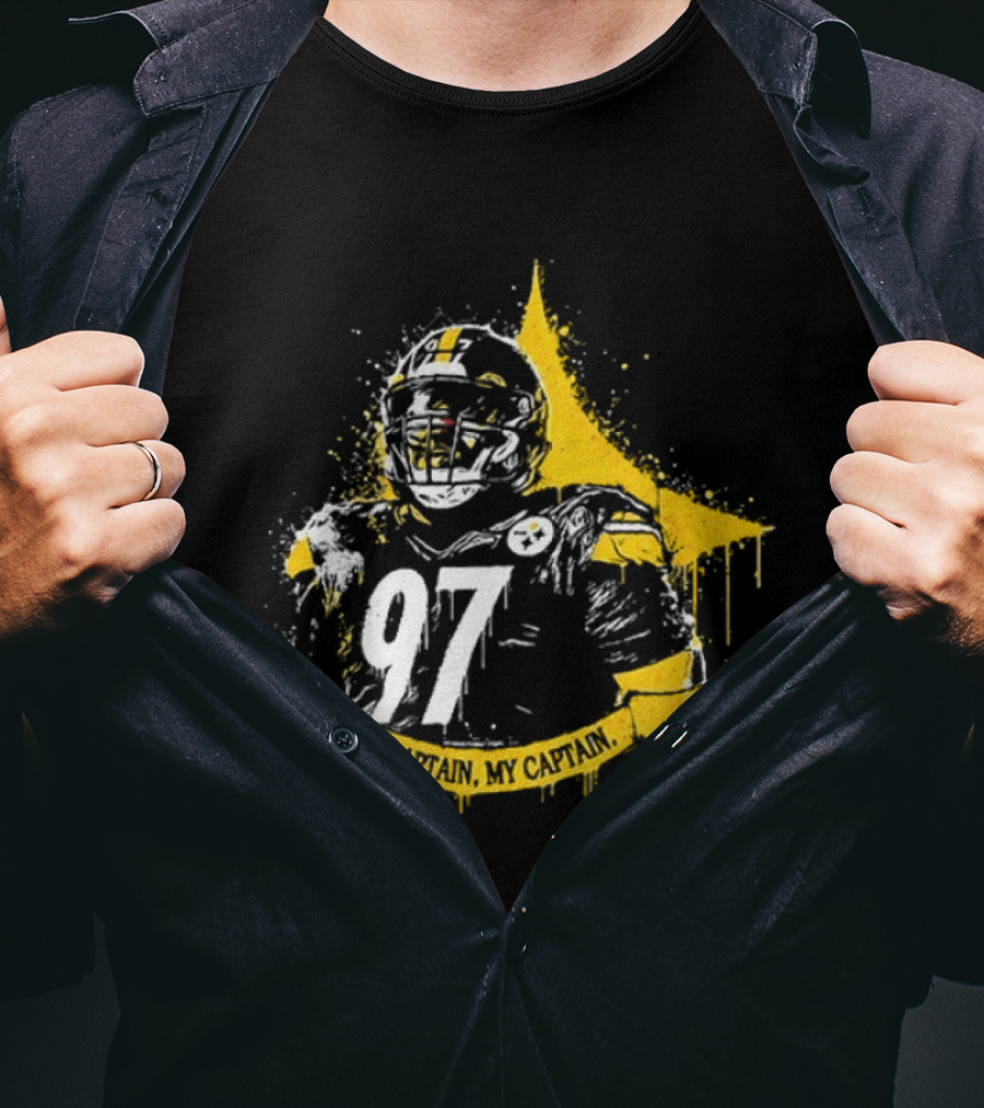 Oh Captain My Captain Cameron Heyward 97 Pittsburgh Steelers T-Shirt