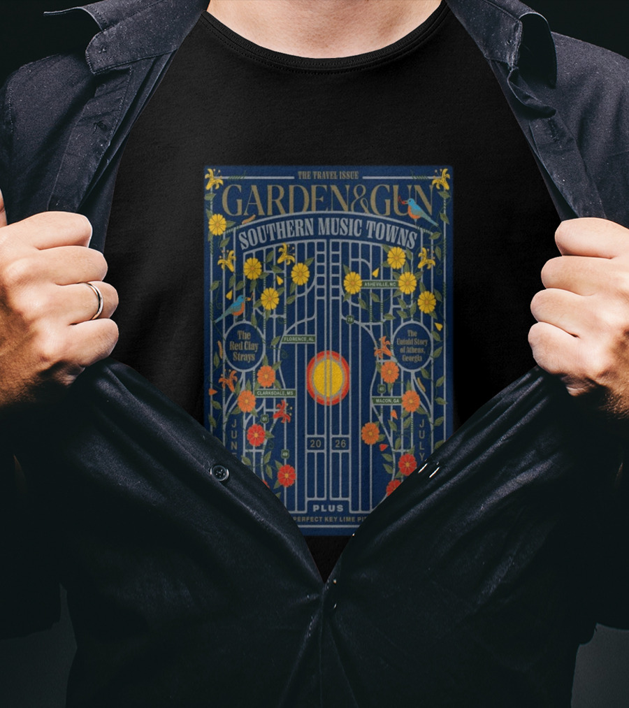 Garden And Gun Southern Music Towns June July 2026 Asheville Florence Clarksdale Athens Macon T-Shirt