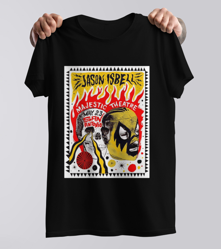 Jason Isbell May 23 San Antonio Majestic Theatre Skull And Mask T-Shirt