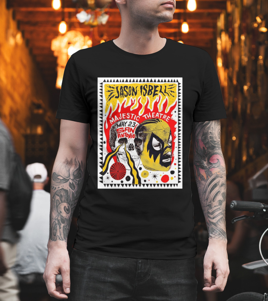 Jason Isbell May 23 San Antonio Majestic Theatre Skull And Mask T-Shirt