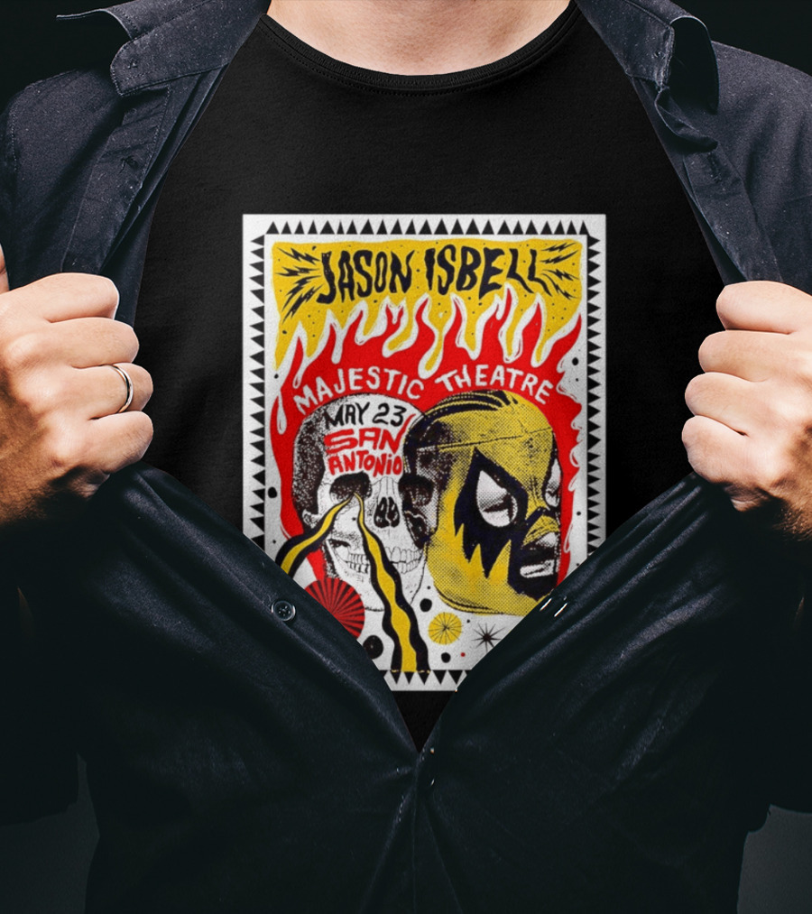 Jason Isbell May 23 San Antonio Majestic Theatre Skull And Mask T-Shirt