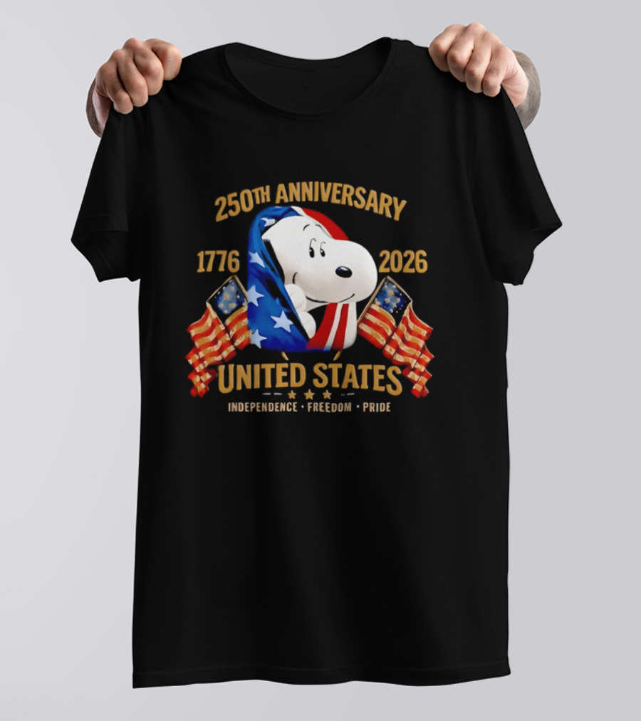 Snoopy 250th Anniversary United States 1776 2026 Independence Freedom Pride T-Shirt