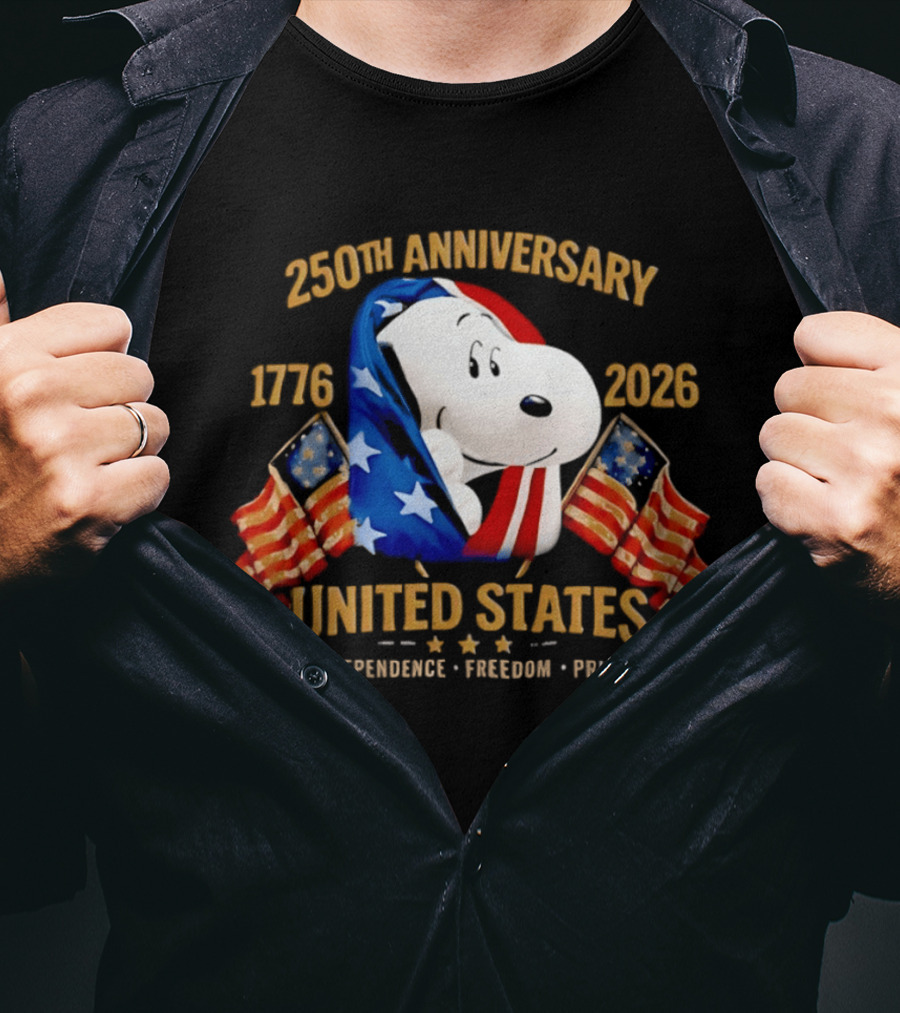 Snoopy 250th Anniversary United States 1776 2026 Independence Freedom Pride T-Shirt
