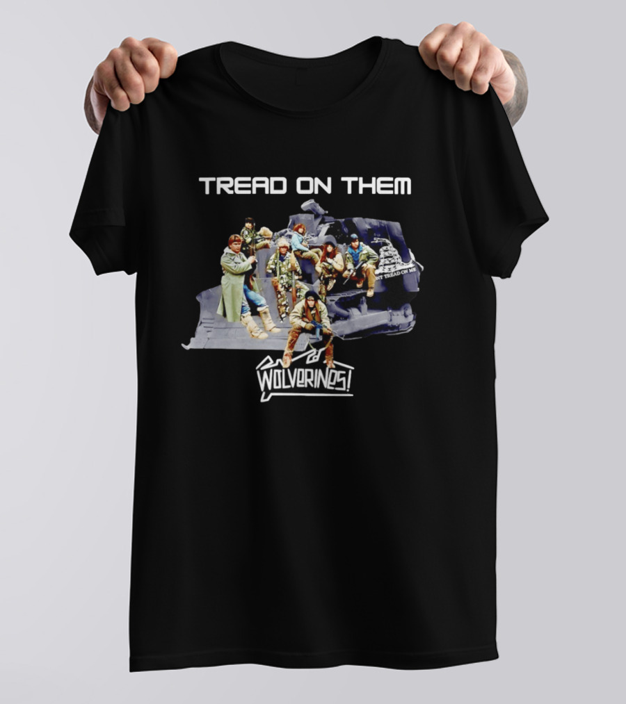 Tread On Them Wolverines Don't Tread On Me Helicopter Scene T-Shirt