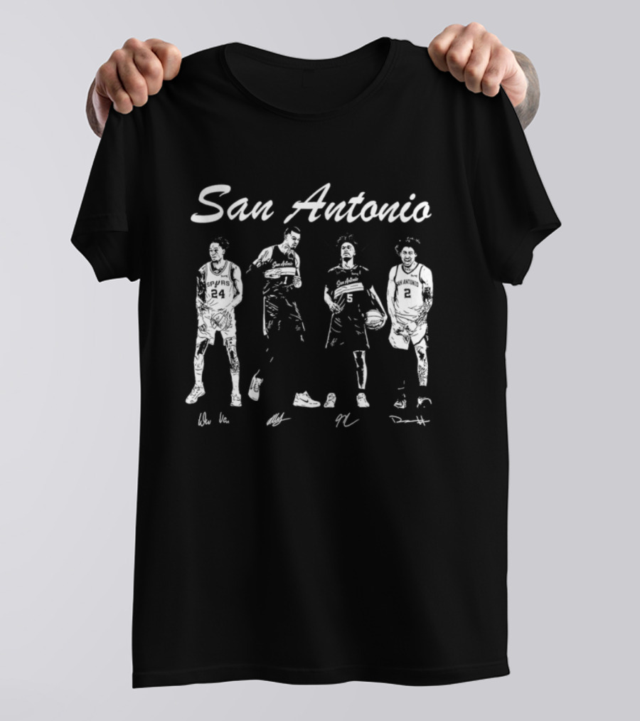 San Antonio Spurs Victor Wembanyama Harper Castle Vassell Basketball T-Shirt