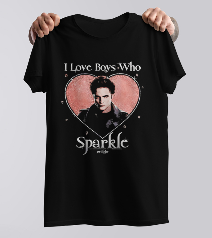 Twilight I Love Boys Who Sparkle Heart T-Shirt