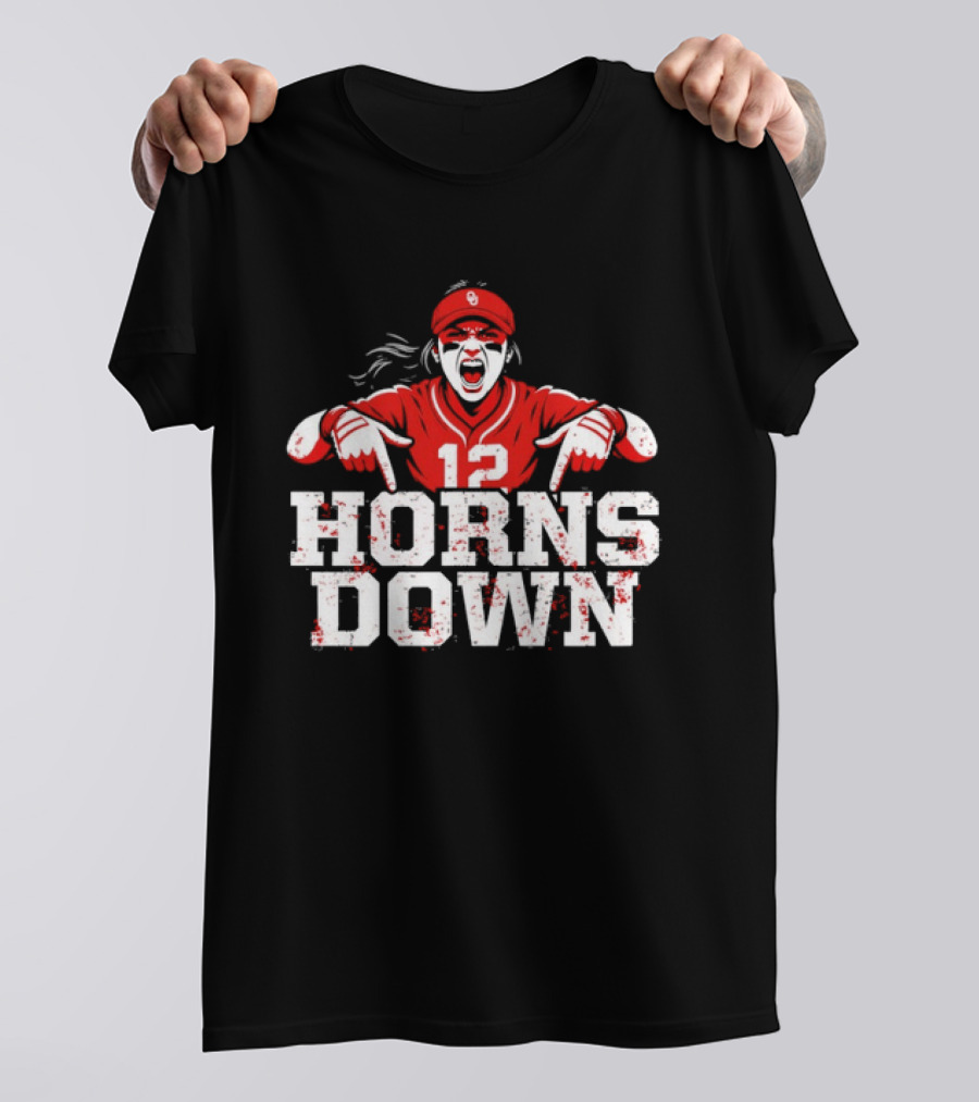 Oklahoma Sooners 12 Horns Down Girl Fan T-Shirt