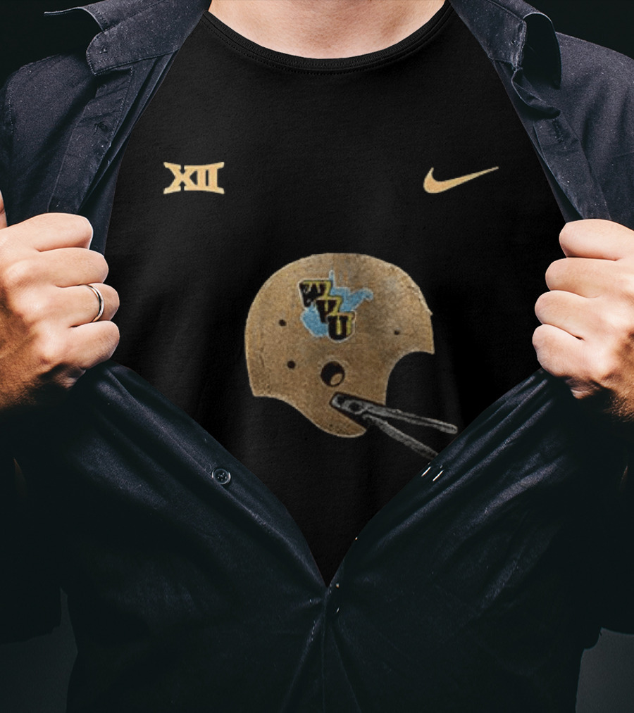West Virginia Mountaineers 1965 Throwback WVU Helmet Nike Big XII T-Shirt