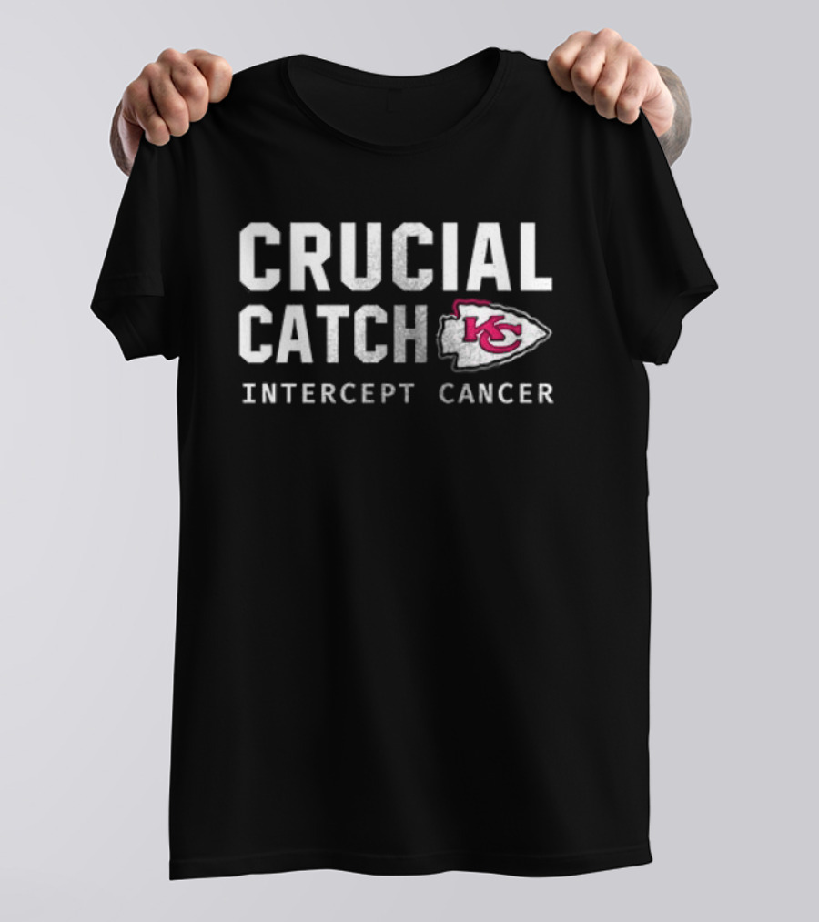 Kansas City Chiefs Crucial Catch Intercept Cancer KC Arrowhead T-Shirt