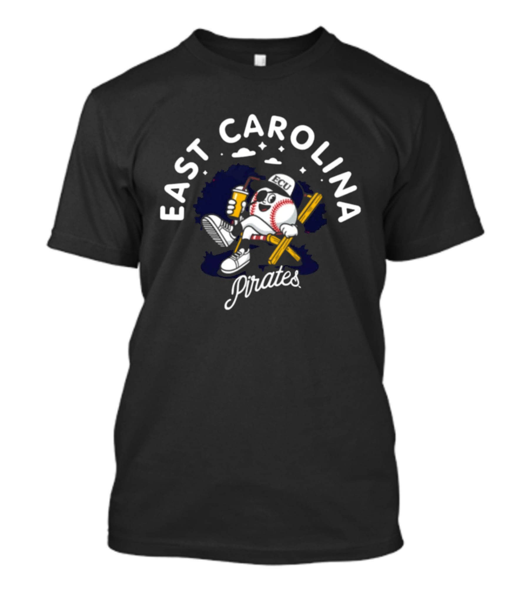 East Carolina Pirates Cartoon Baseball 2026 T-Shirt