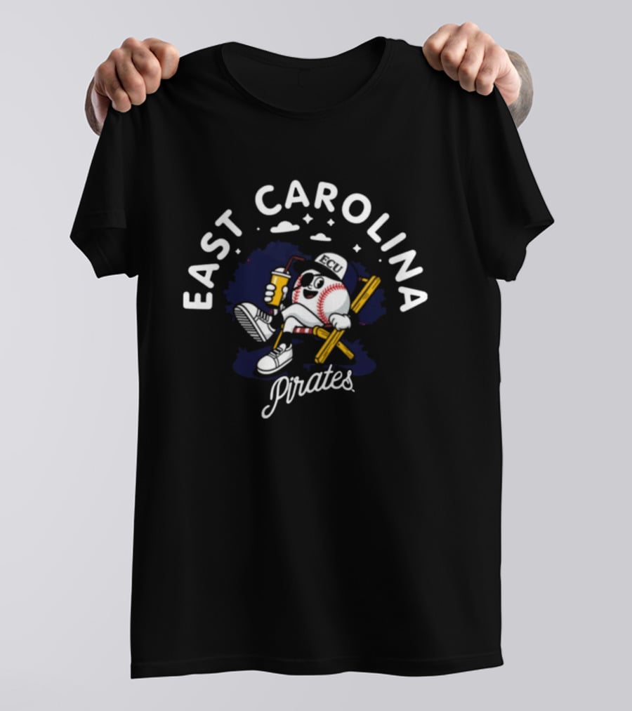 East Carolina Pirates Cartoon Baseball 2026 T-Shirt