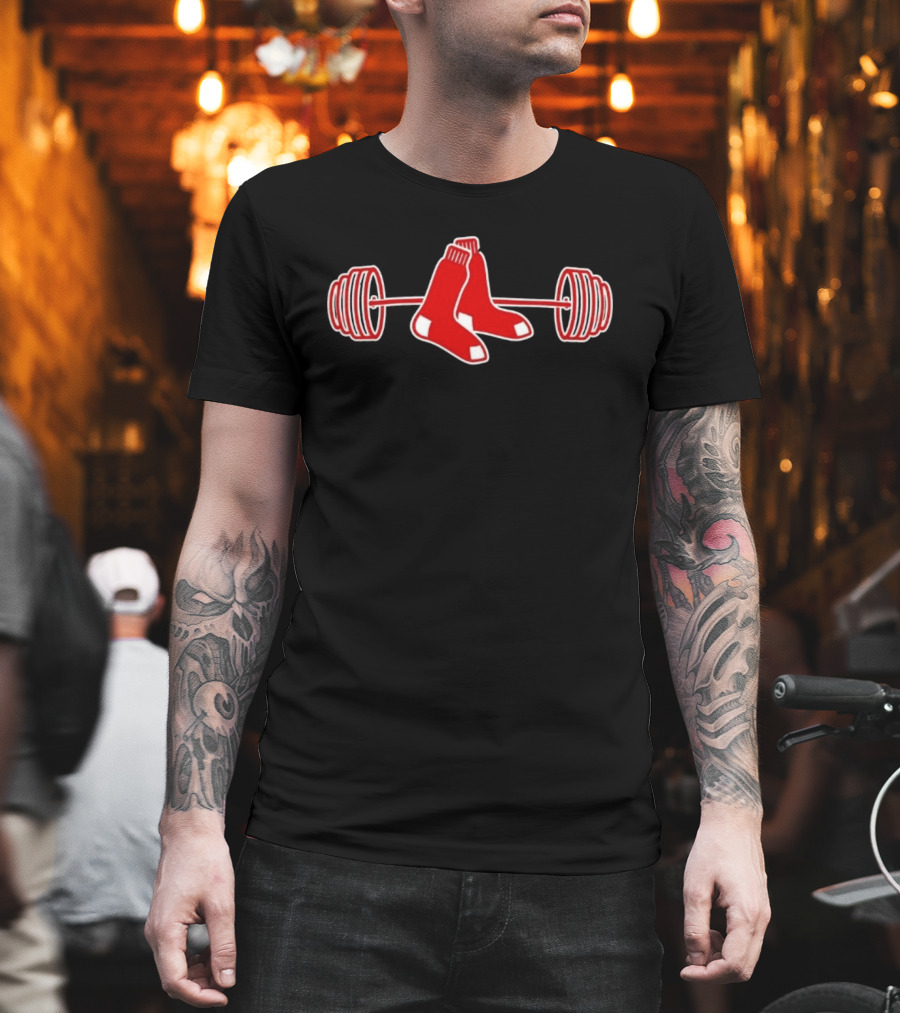 Johanfran Garcia Red Sox Barbell Weightlifting Socks T-Shirt