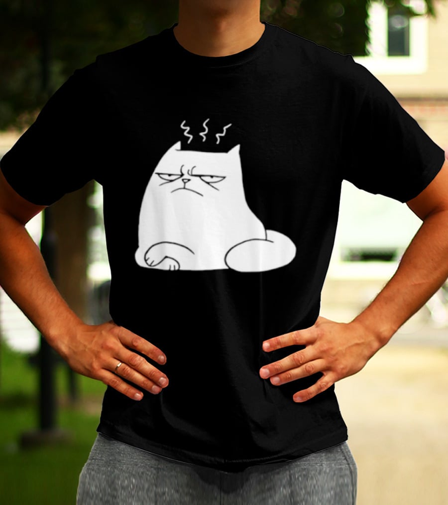 Judgement Cat Grumpy Steaming Expression T-Shirt