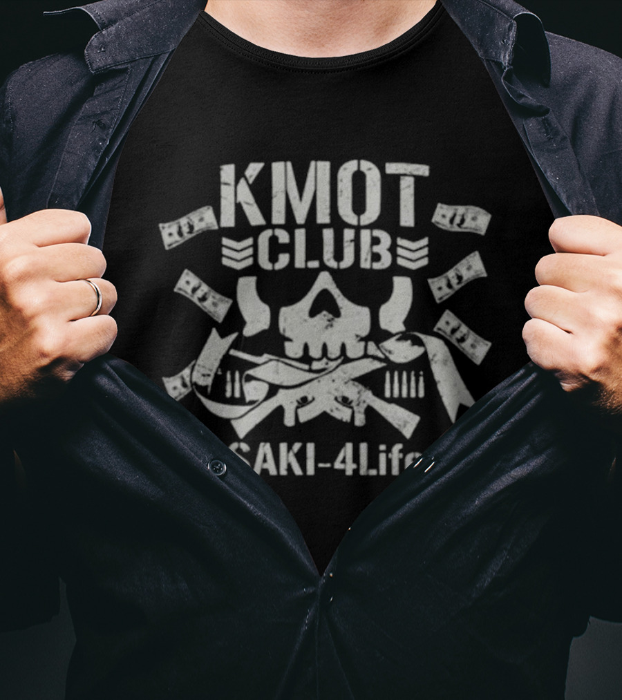 Kmot Club Saki 4 Life Skull And Guns T-Shirt