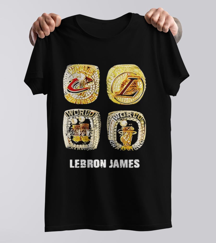 Lebron James World Rings Cleveland Los Angeles 2026 T-Shirt