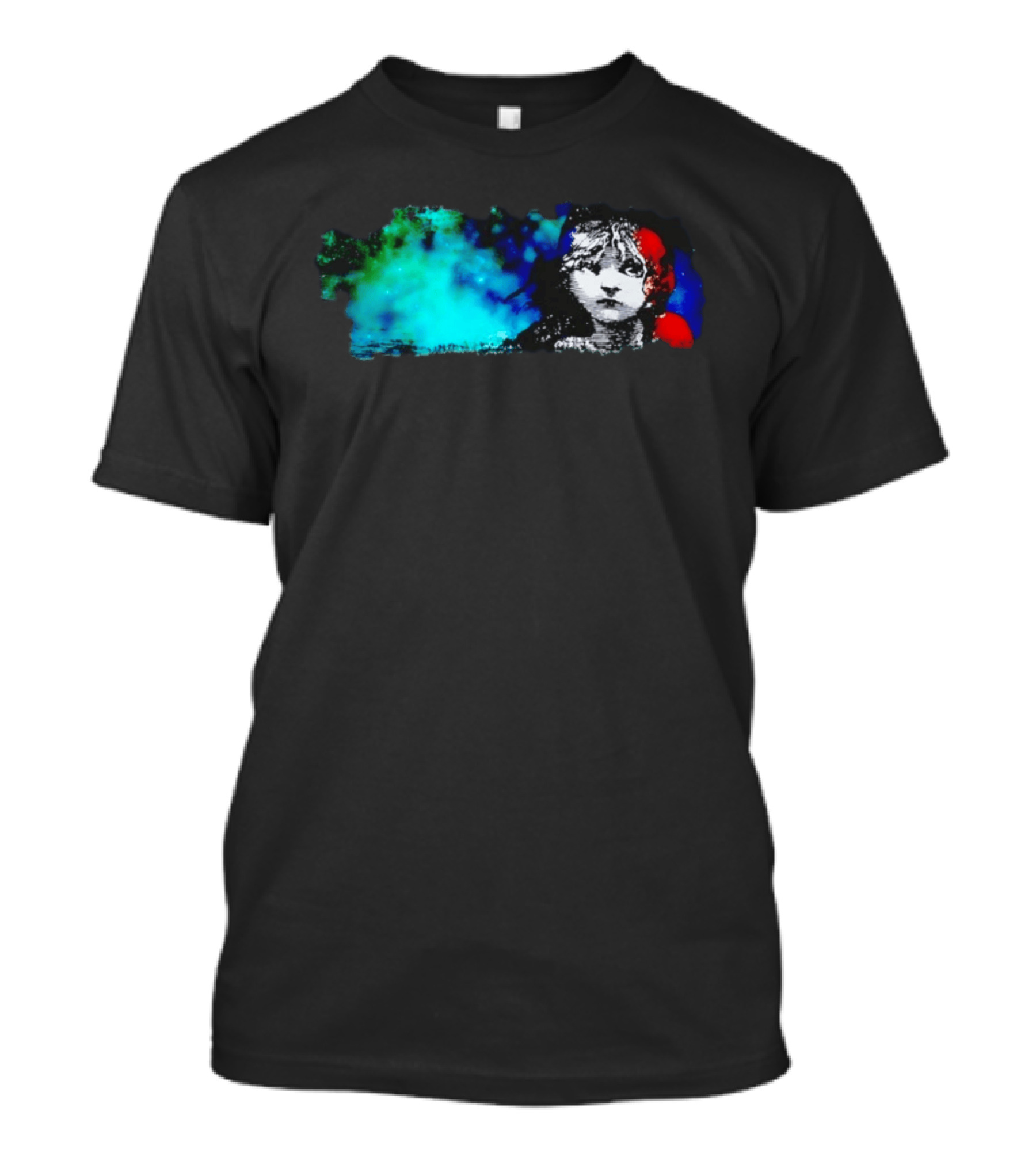 Rare Les Miserables Broadway Cosette Blue Red Watercolor T-Shirt
