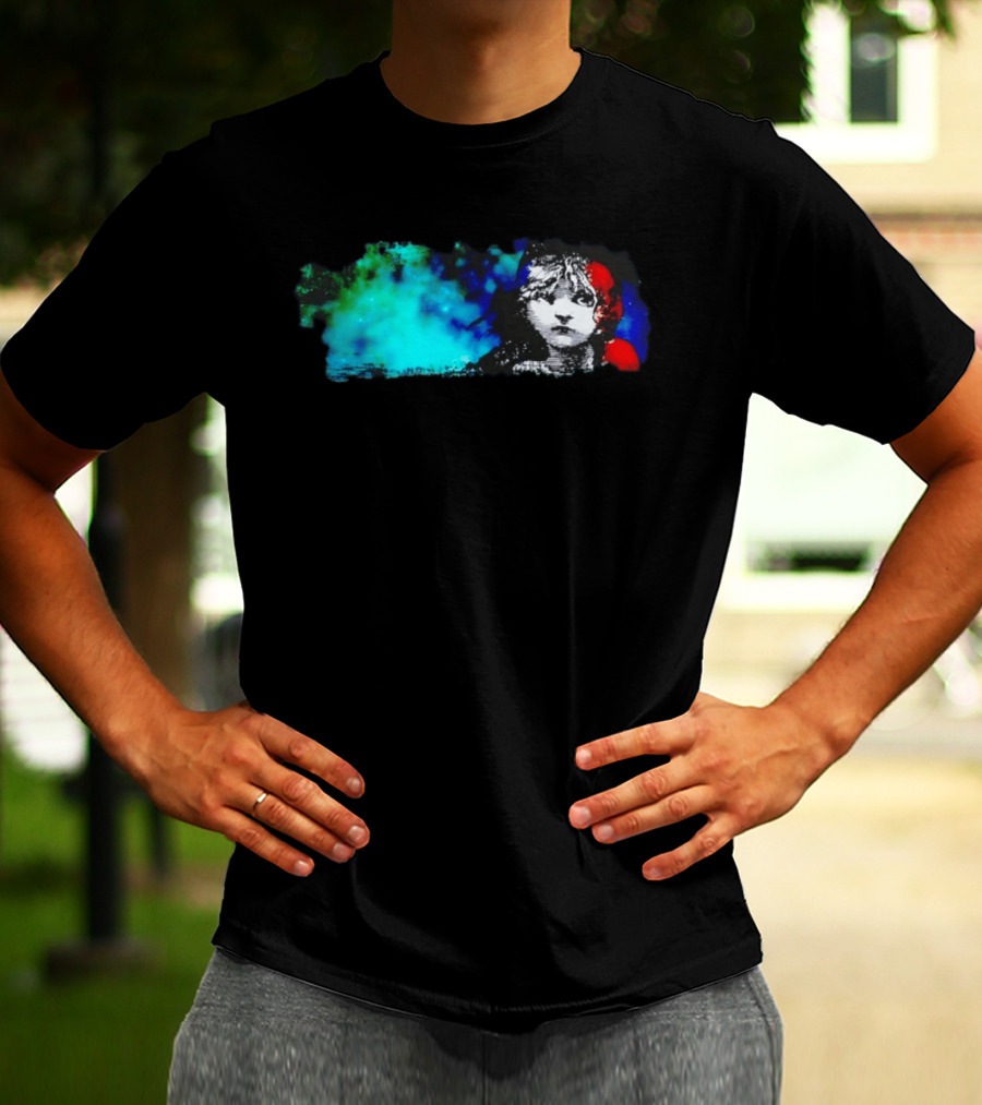 Rare Les Miserables Broadway Cosette Blue Red Watercolor T-Shirt