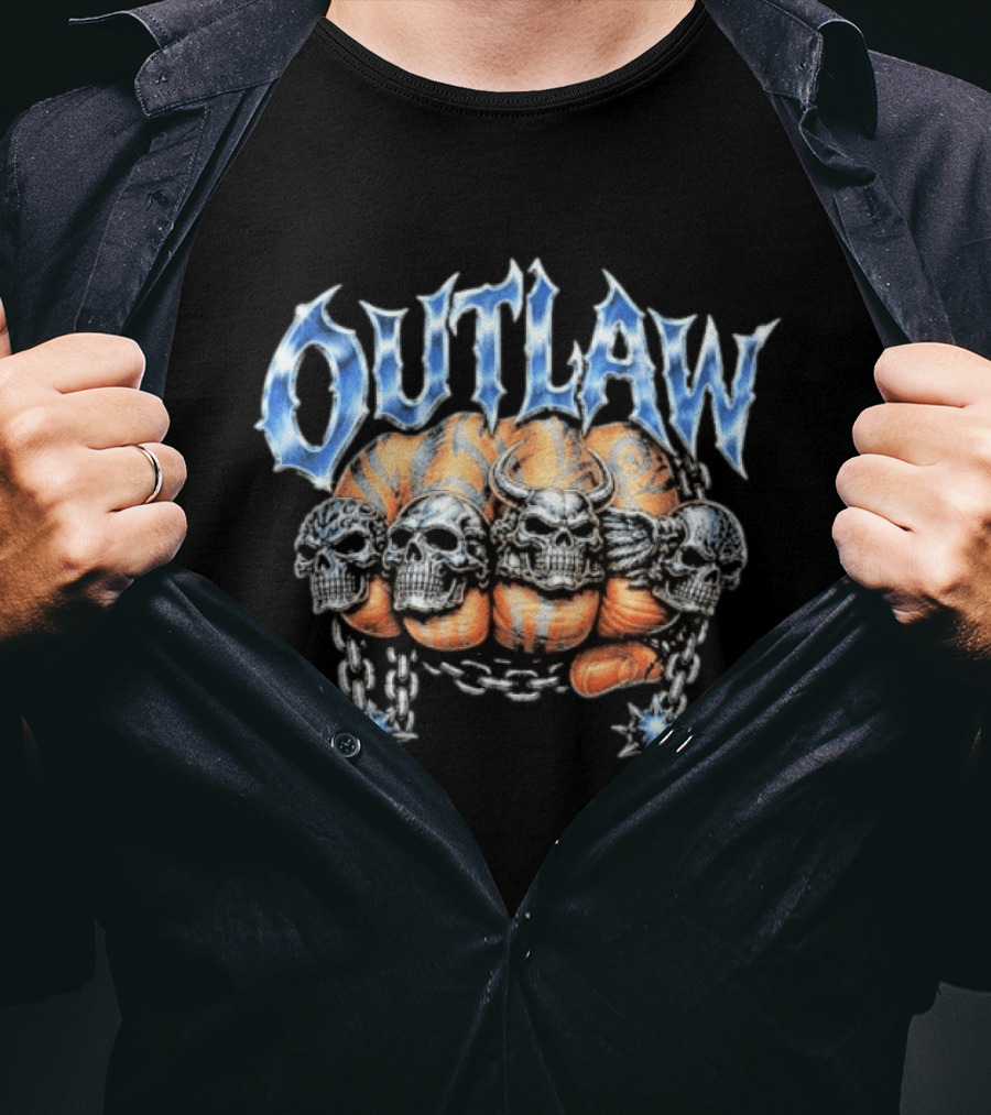 Sadstonie Outlaw Skull Chrome Chain Wrath T-Shirt