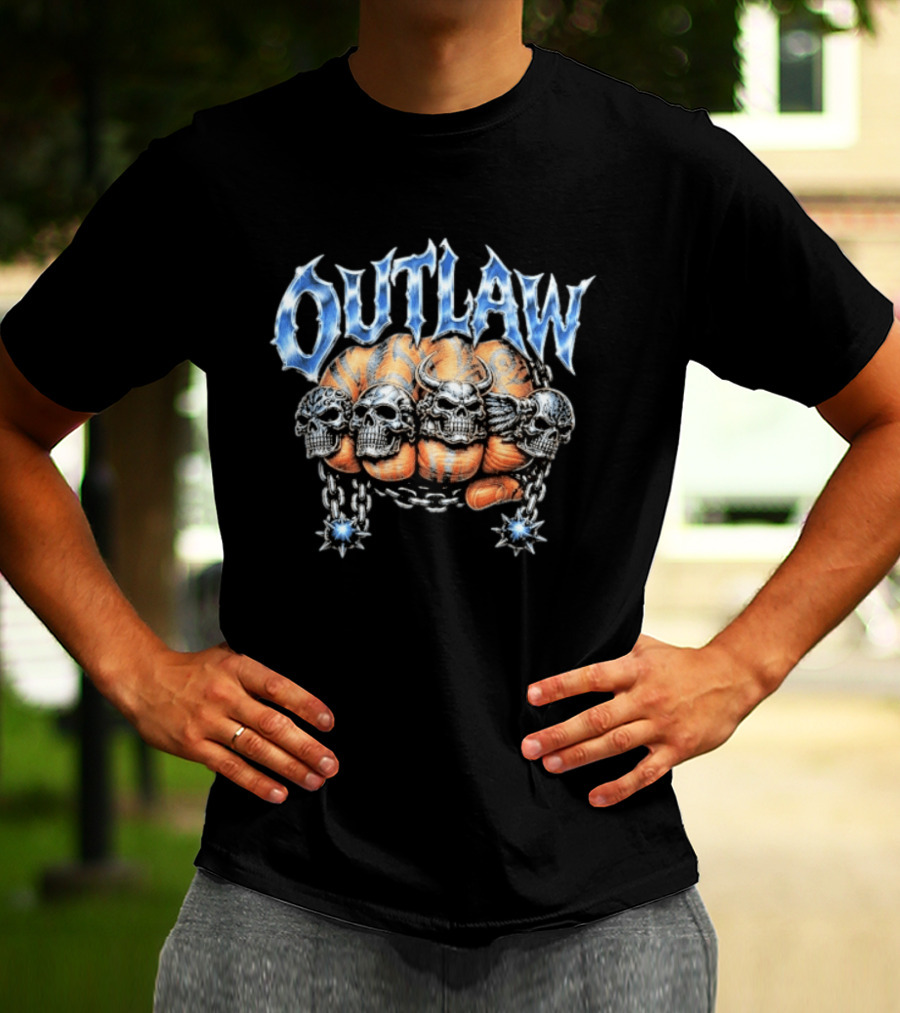 Sadstonie Outlaw Skull Chrome Chain Wrath T-Shirt
