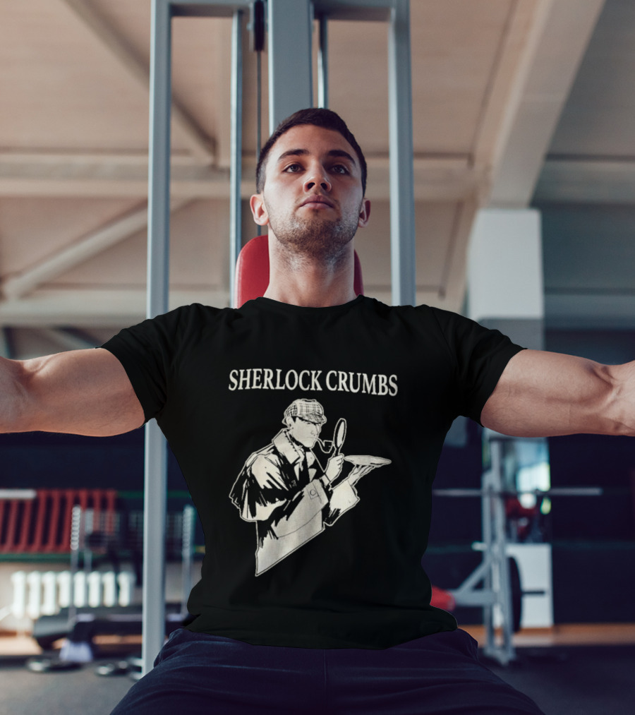 Sherlock Crumbs Detective Magnifying Glass Pipe T-Shirt