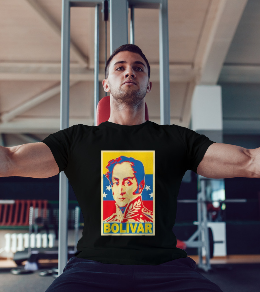 Bolivar Portrait Venezuelan Flag Colors Stars T-Shirt